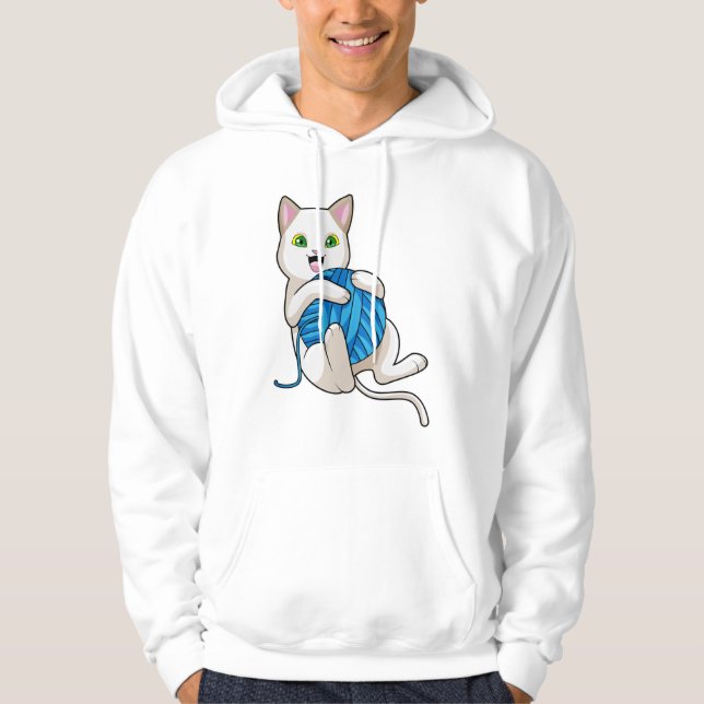 Cat Playing Wool Hoodie (Vorderseite)