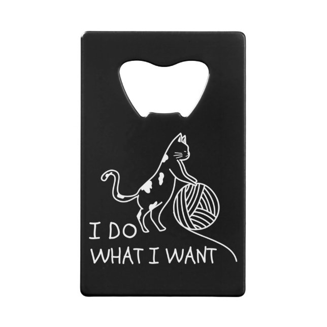 Cat Playing Yarn Geldbeutel Flaschenöffner (Vorderseite)