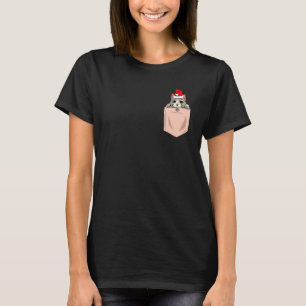 Cat Pocket Weihnachts Pinkeln Kitten Weihnachtsman T-Shirt