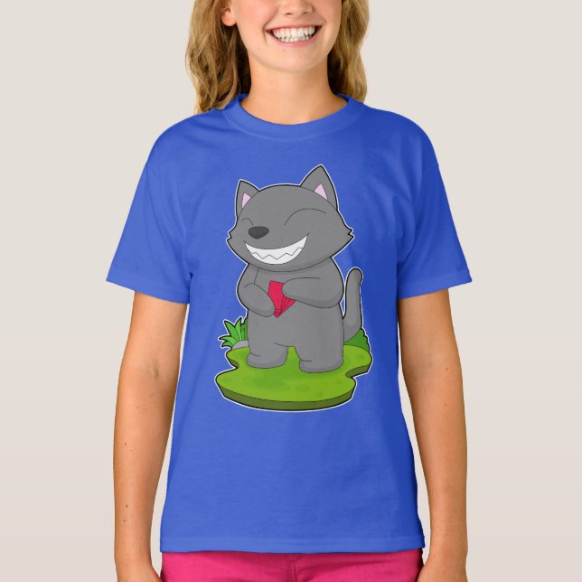 Cat Poker Poker Karten T-Shirt (Vorderseite)