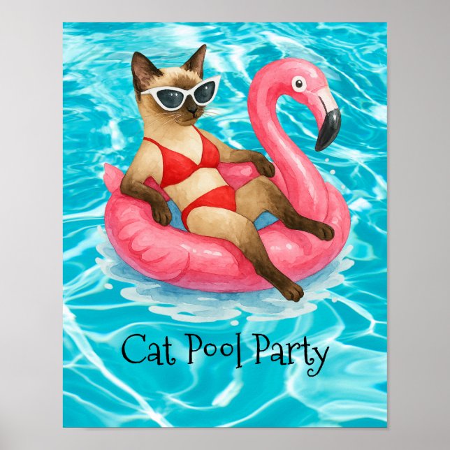 Cat Pool Party Poster (Vorne)