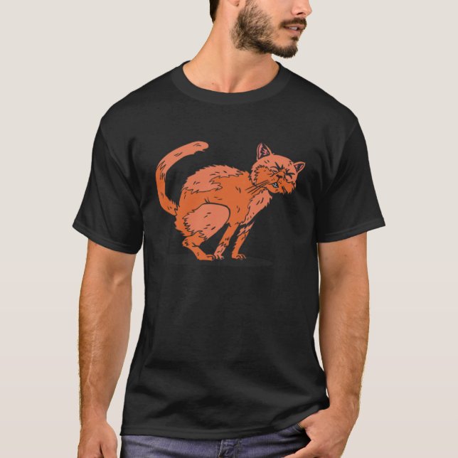 cat poop pooping T-Shirt (Vorderseite)