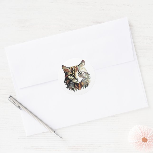 Cat Portrait Art Design Sticker (Umschlag)