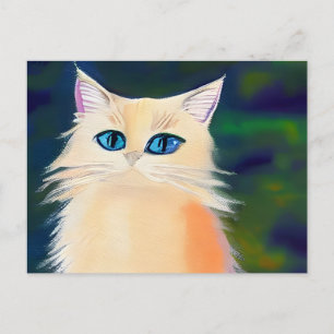 Cat Portrait Art Postkarte