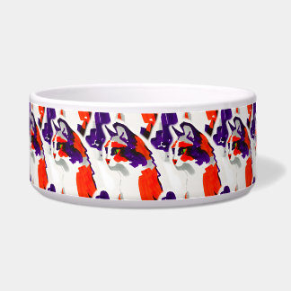 Cat Portrait - Bold Graphic Art Orange and Violet Napf