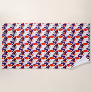 Cat Portrait - Bold Graphic Art Orange and Violet Strandtuch