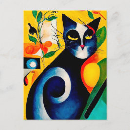 Cat portrait in expressionistic style. Classic Art Postkarte
