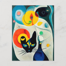 Cat portrait in expressionistic style. Classic Art Postkarte