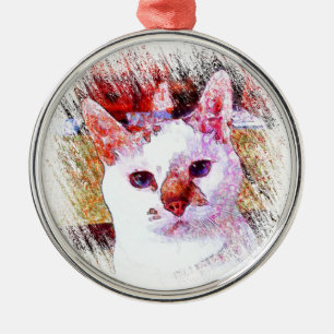 Cat-PORTRÄT-ENGEL Verzierung Ornament Aus Metall