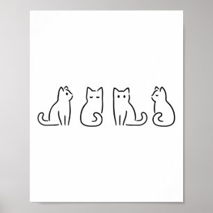 Cat Posen Cat Lover Minimalistisch Art Poster