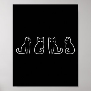 Cat Posen Cat Lover Minimalistisch Art Poster
