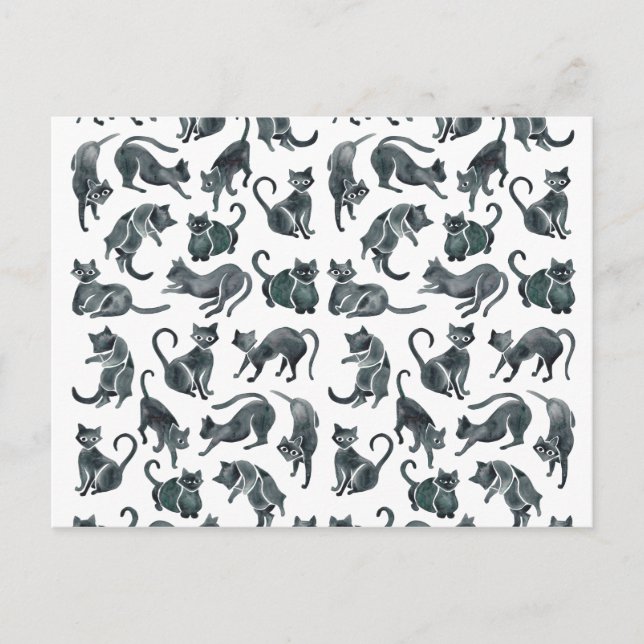Cat-Positionen - Schwarze Palette Postkarte (Vorderseite)