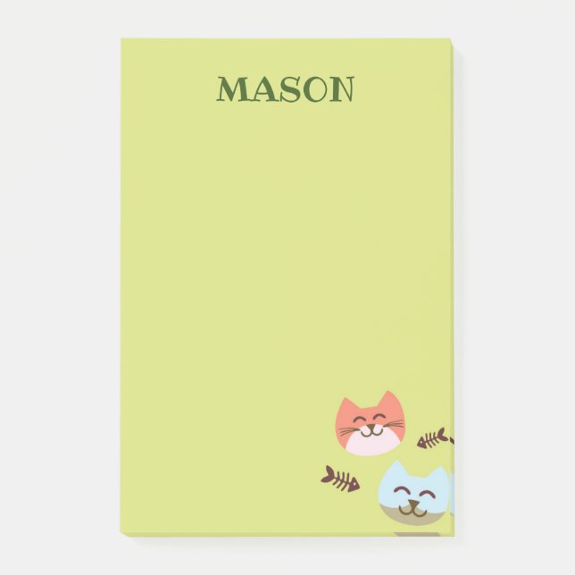 Cat Post-it notiert Stationery Klebezettel (Vorderseite)