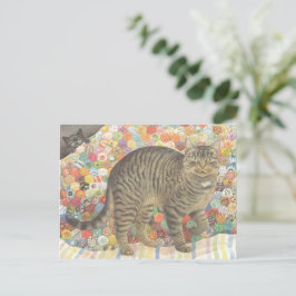 CAT POSTCARD ILLUSTRATION POSTKARTE