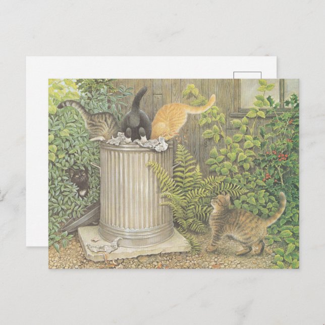 CAT POSTCARD ILLUSTRATION POSTKARTE (Vorne/Hinten)