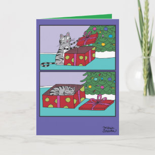 Cat Present Frohe Weihnachten Karte