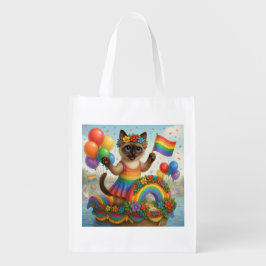 Cat Pride Paws Cat inspiriert Pride LGBTQ Wiederverwendbare Einkaufstasche