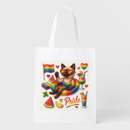 Cat Pride Paws Cat inspiriert Pride LGBTQ Wiederverwendbare Einkaufstasche