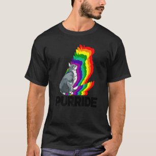 Cat Pride Purride Cat Rainbow Color Cat Kitten T-Shirt
