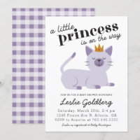 Cat Princess Baby Dusche Lila