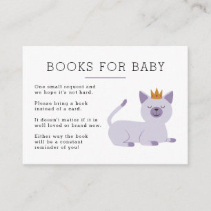 Cat Princess Book Request Baby Dusche Begleitkarte