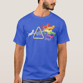 Cat Prism Rainbow Light Funny Physical Science T-Shirt