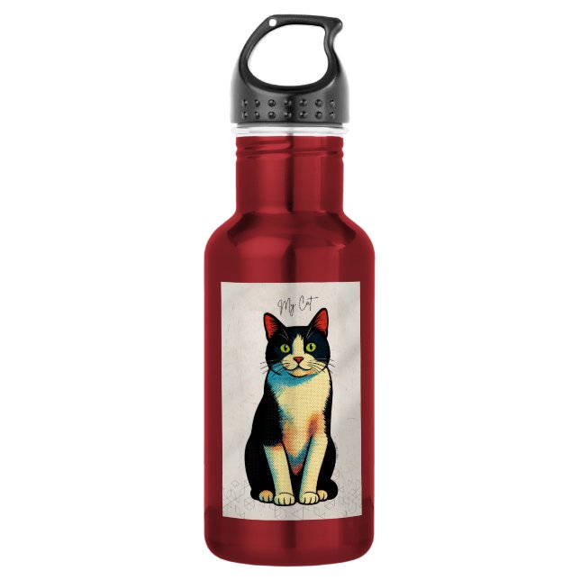 Cat Psiu Edelstahlflasche (Vorderseite)