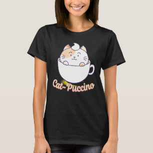 Cat Puccino Cappuccino Cat Kitten Kaffee trinken T-Shirt