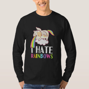 Cat Puke Rainbow Erbrechen Ich hasse Regenbogen Ni T-Shirt