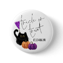 Cat Pumpkin Broomstick Halloween Trick Leckerei Na