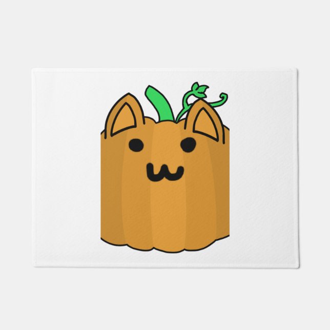 Cat Pumpkin Halloween Sticker Fußmatte (Vorderseite)