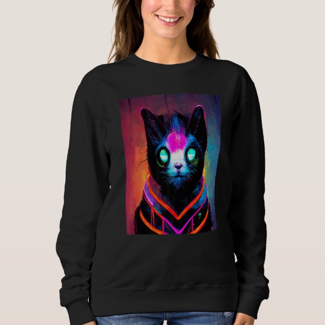 Cat Punk Cyborg Men Women Boys Girls   3 Sweatshirt (Vorderseite)