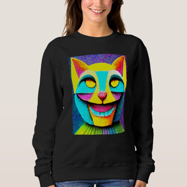 Cat Punk Cyborg Men Women Boys Girls Sweatshirt (Vorderseite)