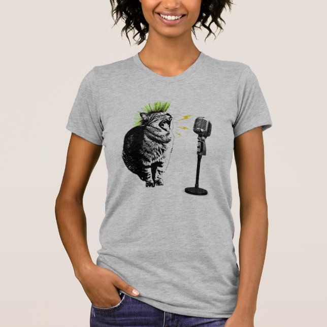 Cat Punk, Fun Graphic T-Shirt (Vorderseite)