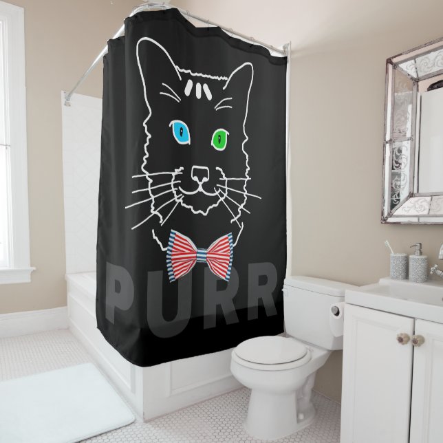 Cat Purr Dark Duschvorhang (Beispiel)