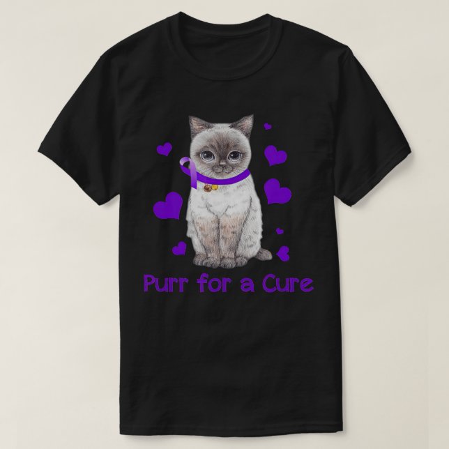Cat Purr Niedliche Alzheimer-Aufklärungsgeschenk T-Shirt (Design vorne)