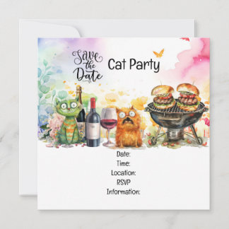 Cat Purr-perfekt-Quirky Cat Party Einladung