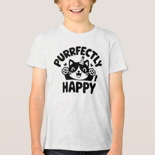 Cat Purrtly Happy Purr Perfect Tri-Blend Shirt