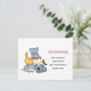 Cat Pyramid - Cats Teamwork Zitat Postkarte