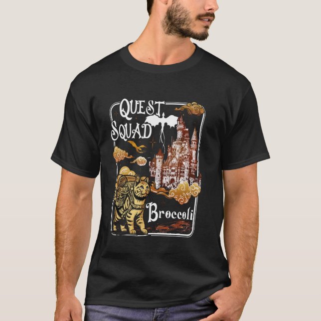 Cat Quest Squad Broccoli T-Shirt (Vorderseite)