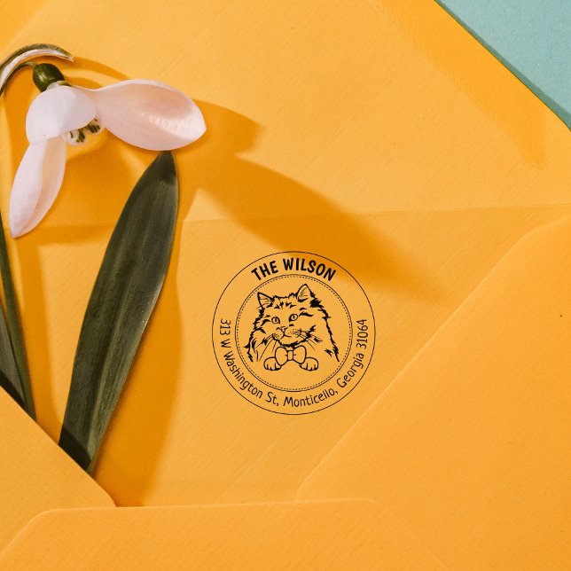 Cat Rag Doll Family Rücksendeadresse Gummistempel (Von Creator hochgeladen)