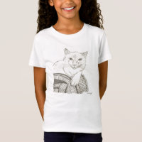 Cat Ragdoll Portrait Girls Baby Doll T - Shirt