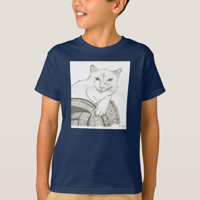 Cat Ragdoll Portrait Kinder Dunkler T - Shirt (Vorderseite)