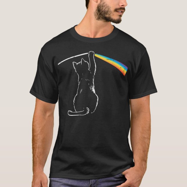 Cat Rainbow Light Cool Prism Science Spektrale Men T-Shirt (Vorderseite)