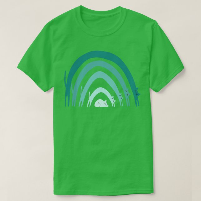 Cat Rainbows Blues T-Shirt (Design vorne)