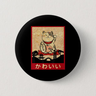 Cat Ramen Bowl Anime Japanisch Noodles Kawaii Neko Button