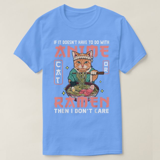 Cat Ramen Bowl Anime Japanisch Noodles Kawaii Neko T-Shirt (Design vorne)