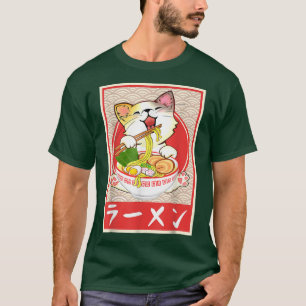 Cat Ramen Bowl Anime Japanisch Noodles Kawaii Neko T-Shirt