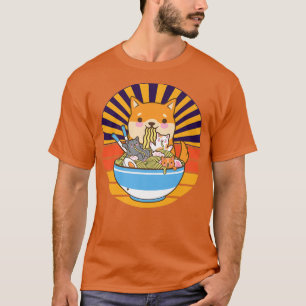 Cat Ramen Dog Shiba Inu Japanisch Kawaii Niedlich  T-Shirt