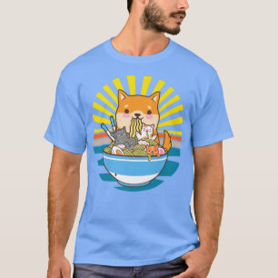 Cat Ramen Dog Shiba Inu Japanisch Kawaii Niedlich T-Shirt
